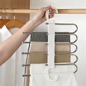 Kit 3/6 Cabides 5 em 1 Retráteis p/ Calças, Organizador Multifuncional em Aço Inoxidável  4.5  953 Avaliações 2mil+ V